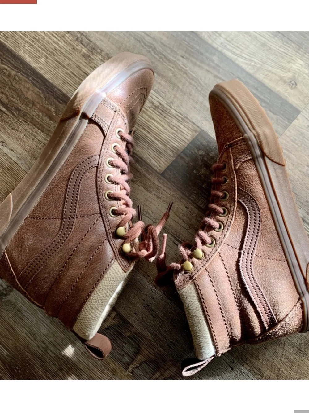 Vans Brown High-Top Leather Skate Sneakers